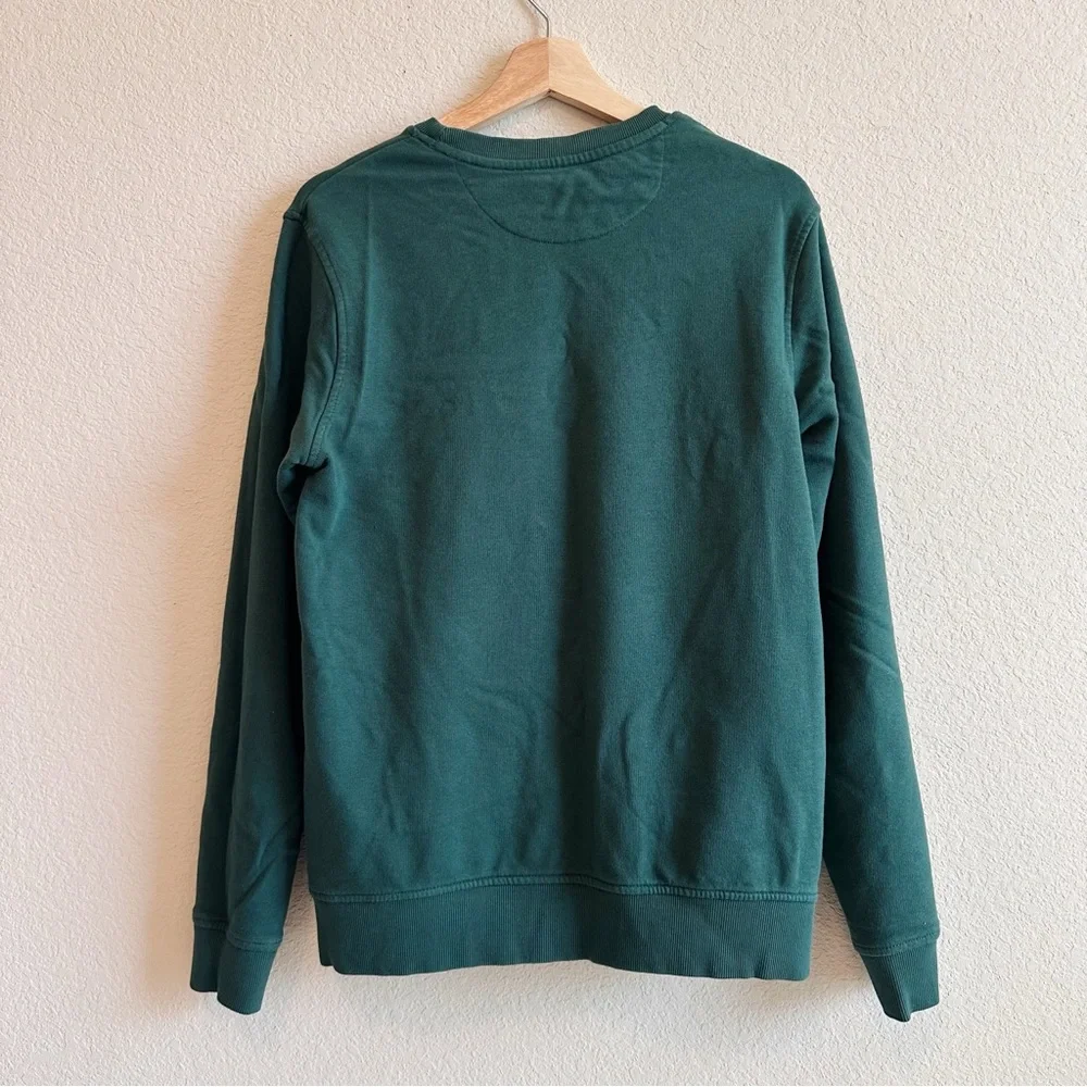 Green Embroidered Crewneck Sweatshirt Organic Cotton